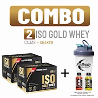 COMBO LEVEL PRO - 2 ISO GOLD WHEY CAJA 15 UNID. RICH CHOCOLATE + SHAKER